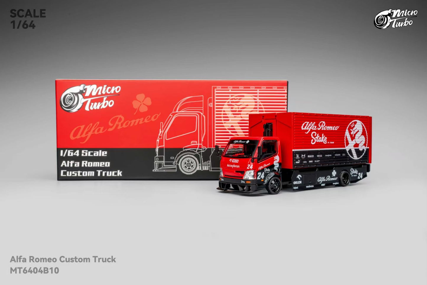 Micro Turbo 1:64 Hino 300 Series MK2 Custom Extendable Gull Wing Truck Alfa Romeo Custom Truck