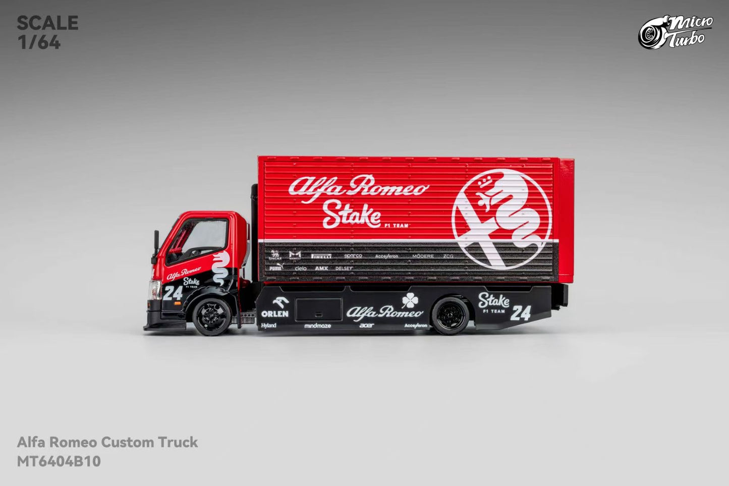 Micro Turbo 1:64 Hino 300 Series MK2 Custom Extendable Gull Wing Truck Alfa Romeo Custom Truck