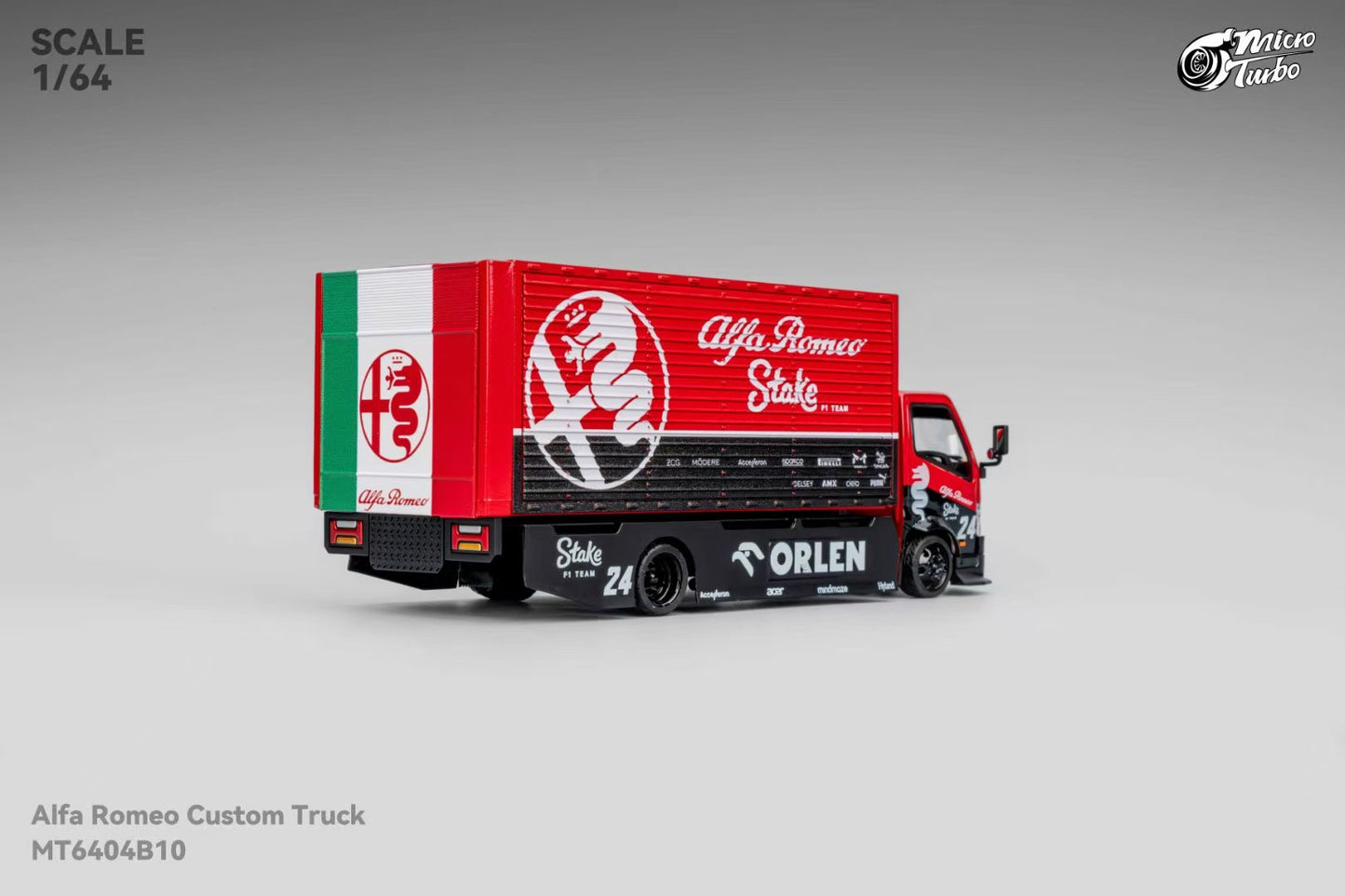 Micro Turbo 1:64 Hino 300 Series MK2 Custom Extendable Gull Wing Truck Alfa Romeo Custom Truck