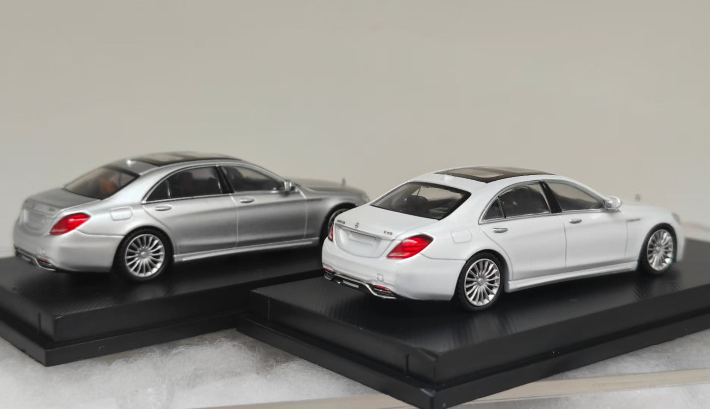 MJ Model 1:64 Mercedes Benz S-Class S65 AMG W222 Silver