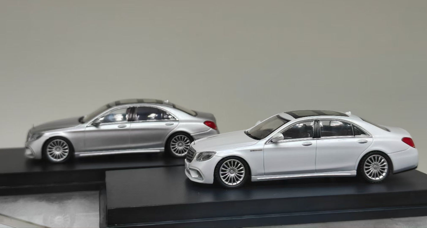 MJ Model 1:64 Mercedes Benz S-Class S65 AMG W222 Silver