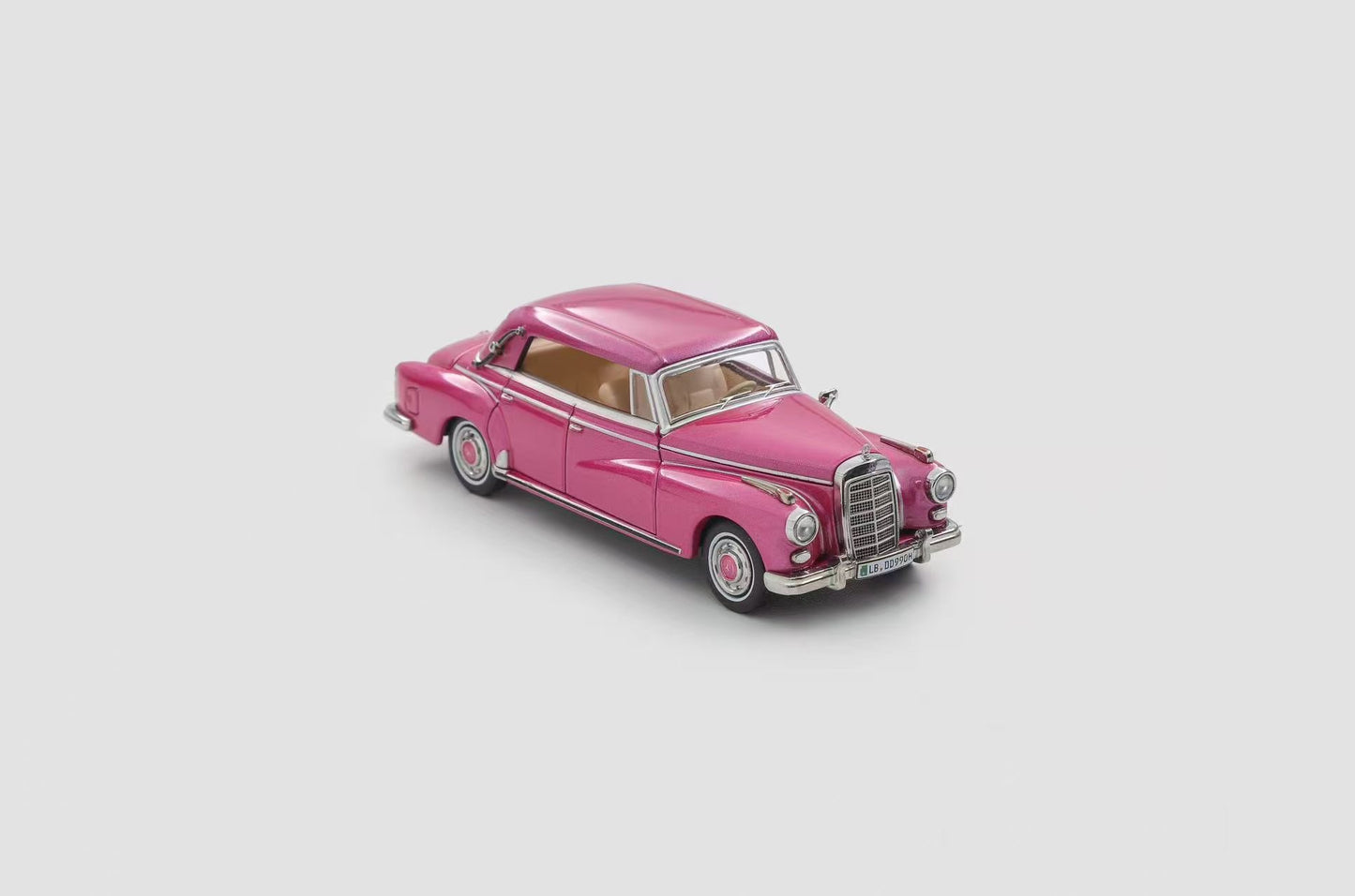 Mortal 1:64 Mercedes-Benz 300D Adenauer (W189) Soft Top Version Pink Limited 499 Pieces (Removable Roof Top, Magnetic Removable Front Hood with Detailed Engine)