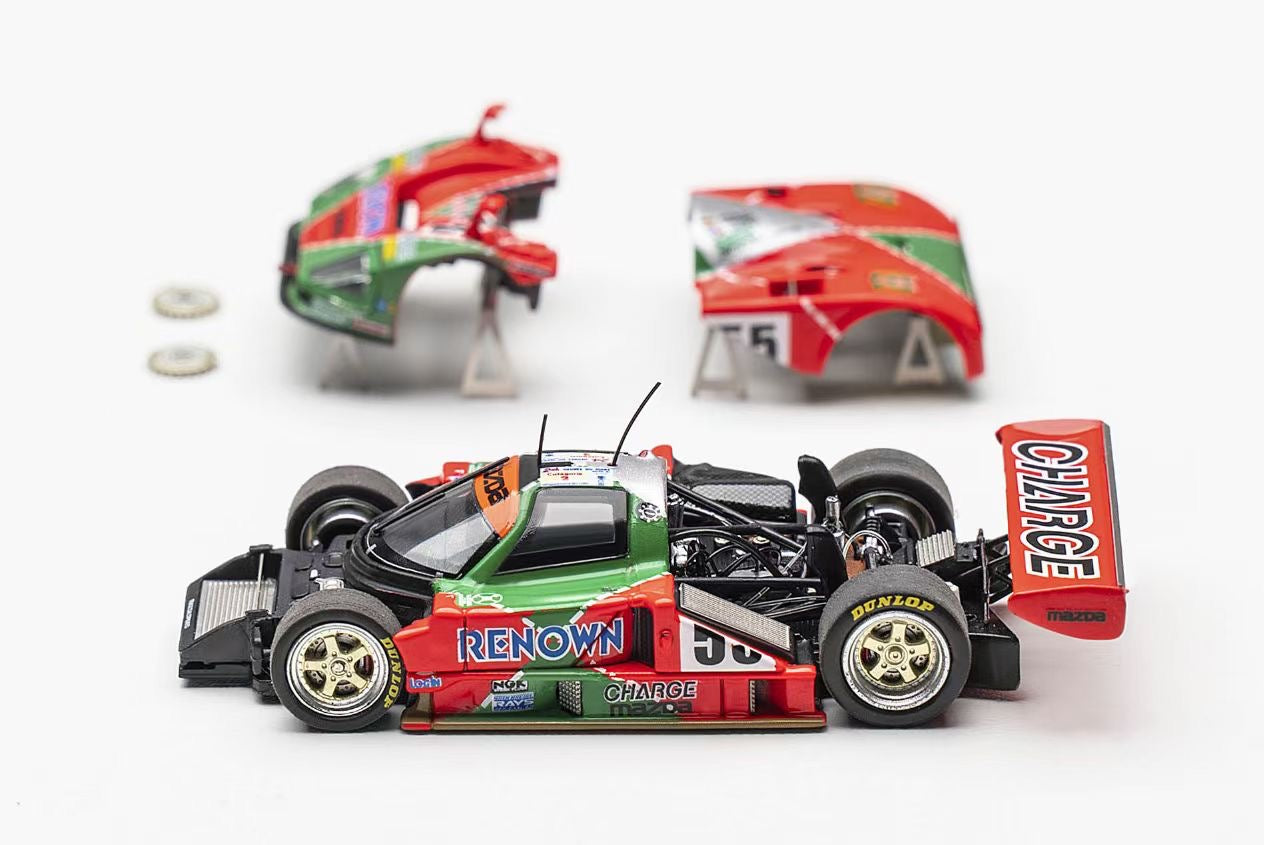 Motorhelix 1:64 Mazda 787B Winner #55 24 Hours Le Mans 1991 Renown Removable Magnetic Parts Detailed Engine (Mazda & Renown Double Official Licensed)