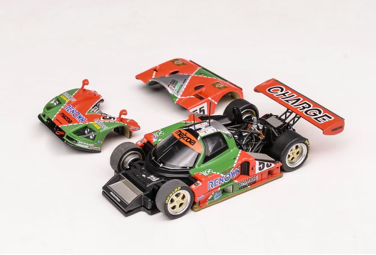 Motorhelix 1:64 Mazda 787B Winner #55 24 Hours Le Mans 1991 Renown Removable Magnetic Parts Detailed Engine (Mazda & Renown Double Official Licensed)