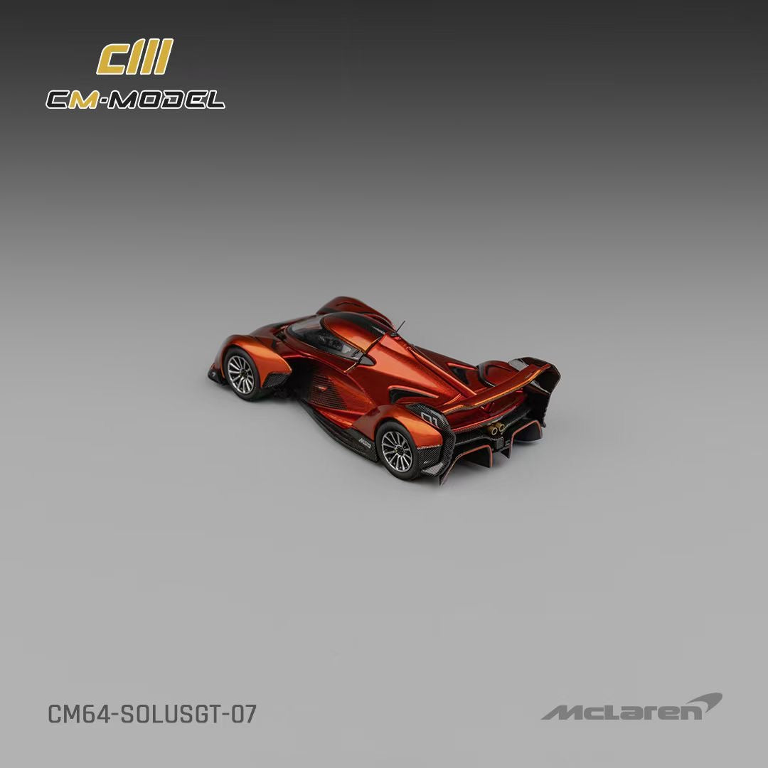 CM Model 1:64 McLaren Solus GT V10 Engine Single Seat Metallic Orange Removable Roof McLaren Official Licensed