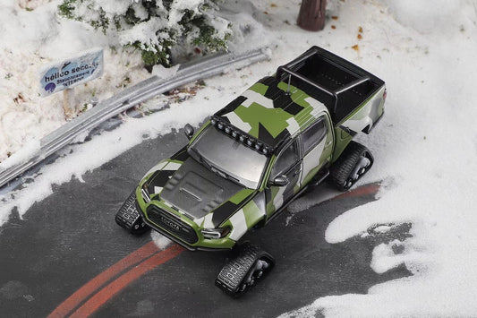 GCD 1:64 Toyota Tacoma N300 Snow Edition Official Licensed Green Camouflage (with 8 Accessories)