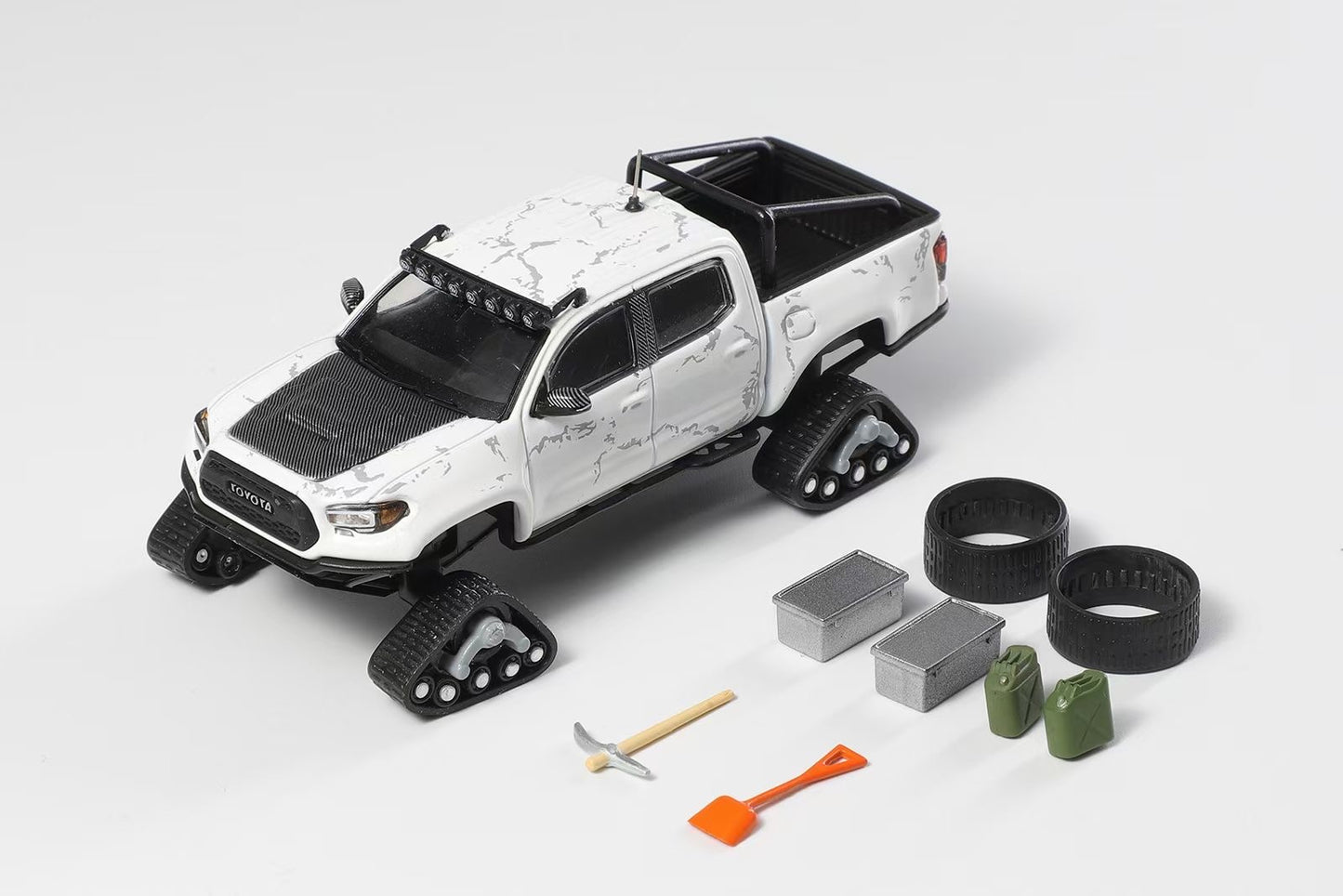 GCD 1:64 Toyota Tacoma N300 Snow Edition Official Licensed Orange with Snow (with 8 Accessories)