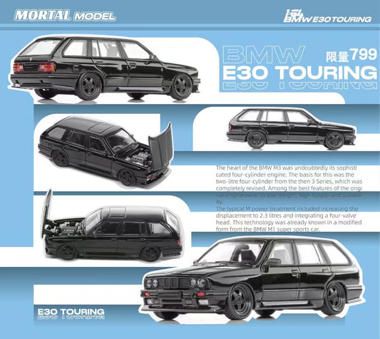 Mortal BMW 3 Series M3 E30 Wagon Full Black Low Stance Custom Openable Front Hood Detailed Engine Limited 799 Pieces