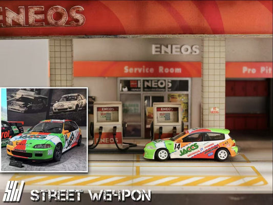 Street Weapon 1:64 Honda CIVIC EG6 JACCS #14 Edition (Car A in the photo)
