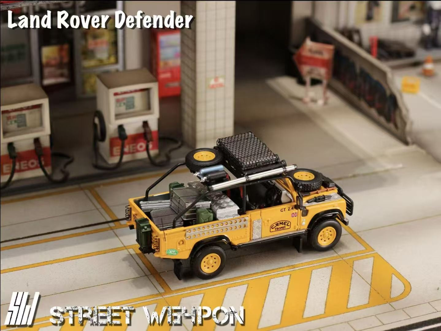 Street Weapon 1:64 Land Rover Defender Pick Up Tomb Raider Movie Film Camel Edition (Built with complicated parts) Limited 500 Pieces