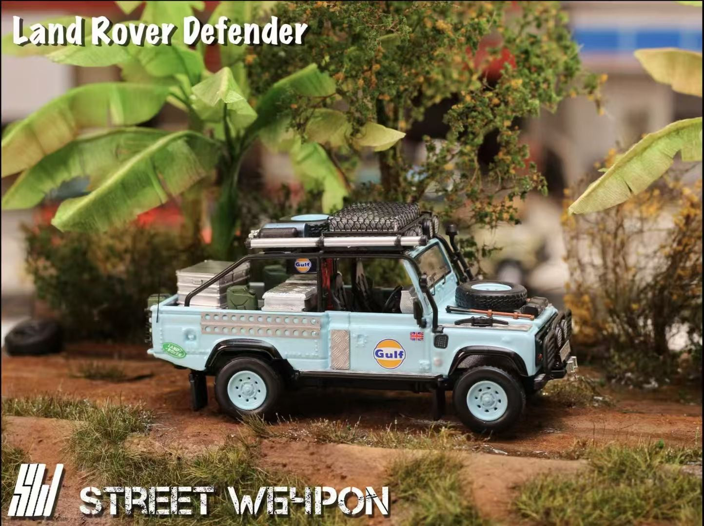 Street Weapon 1:64 Land Rover Defender Pick Up Tomb Raider Movie Film Gulf Edition (Built with complicated parts) Limited 500 Pieces