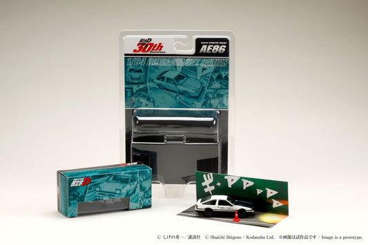 Hobby Japan x JDM64 1:64 Toyota Sprinter Trueno GT Apex AE86 Black Front Hood Initial D 30th Anniversary Set B Takumi Fujiwara vs Tomoyuki Tachi