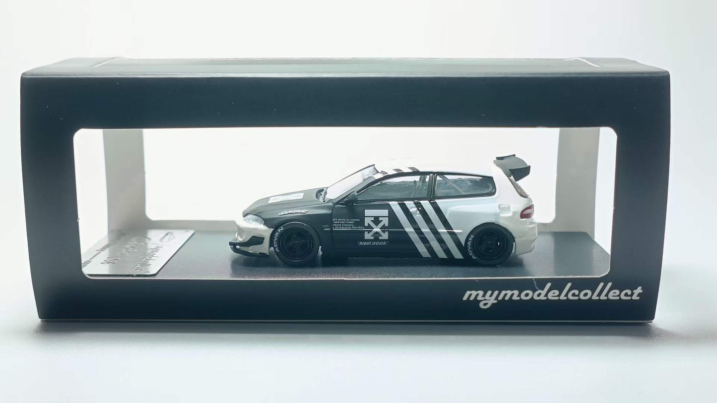 Model Collect 1:64 Honda Civic EG6 Mk5 Pandem Rocket Bunny Custom Off-White Edition