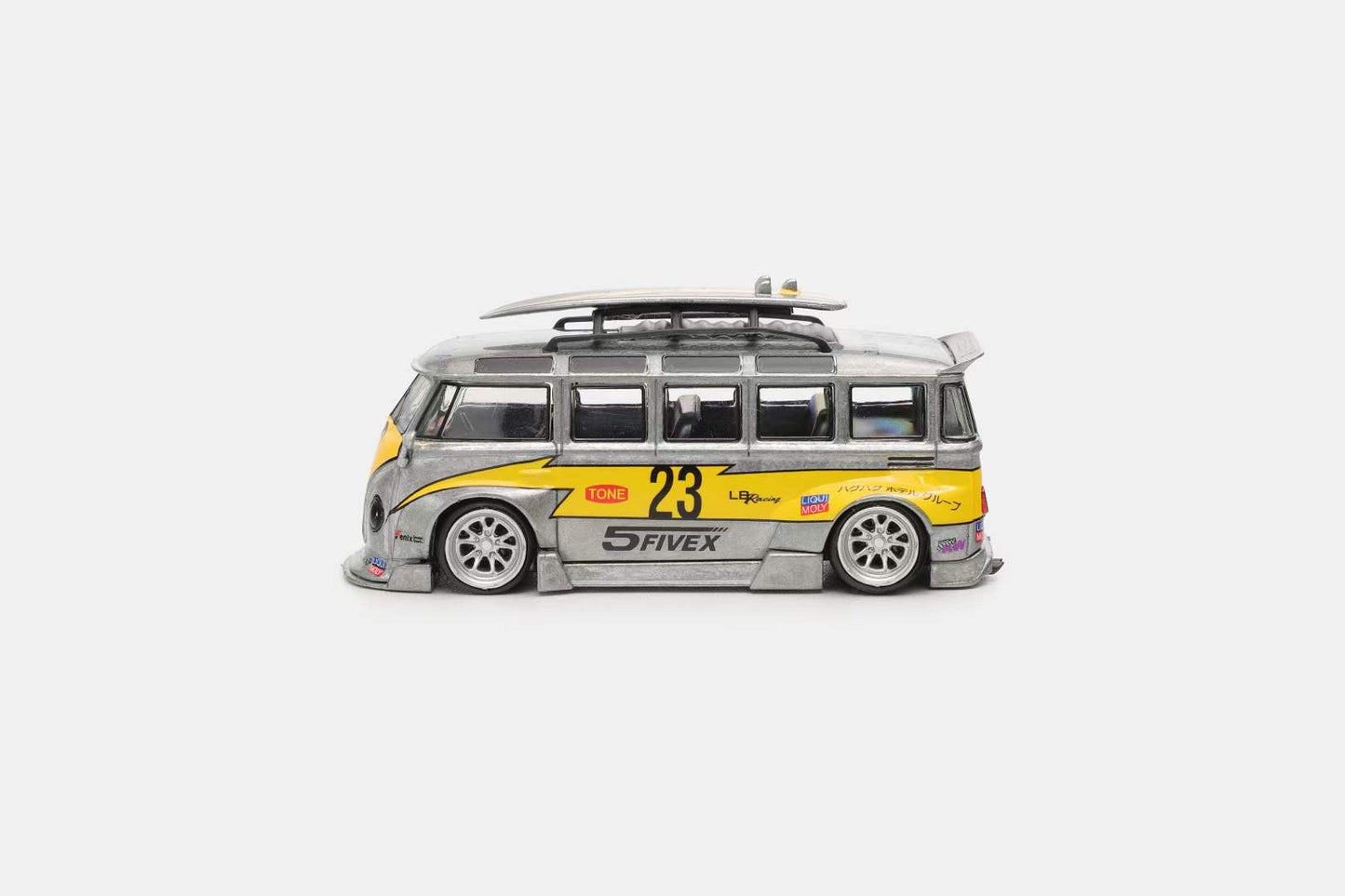 League Model 1:64 Volkswagen T1 Kombi Camper Van Wide Body Custom Concept Raw Silver Flash Limited 399 Pieces