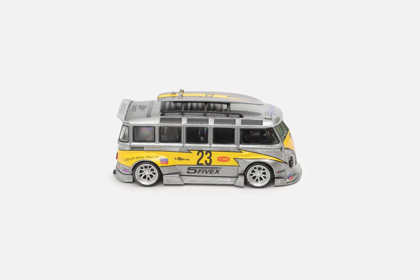 League Model 1:64 Volkswagen T1 Kombi Camper Van Wide Body Custom Concept Raw Silver Flash Limited 399 Pieces