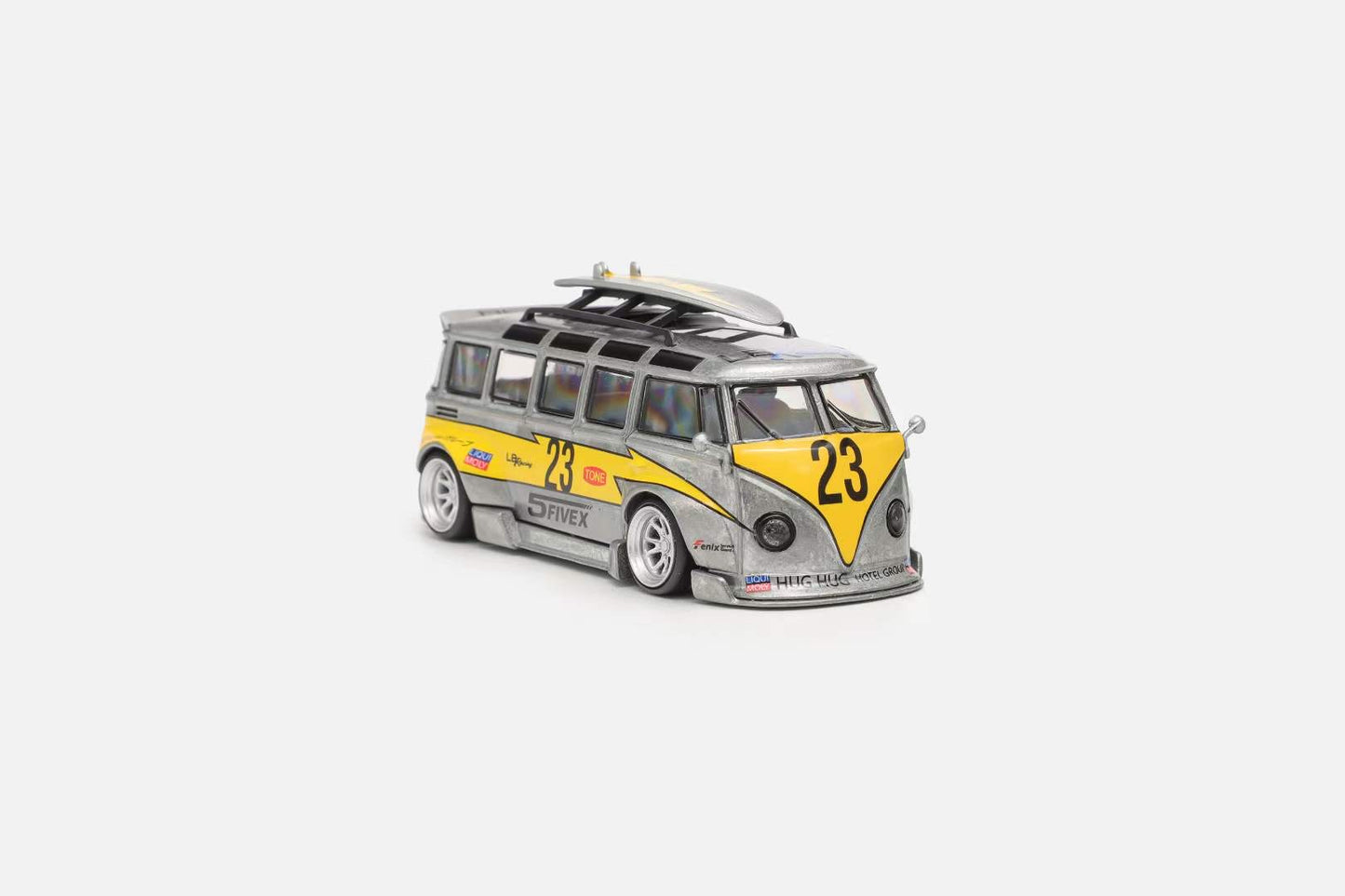 League Model 1:64 Volkswagen T1 Kombi Camper Van Wide Body Custom Concept Raw Silver Flash Limited 399 Pieces