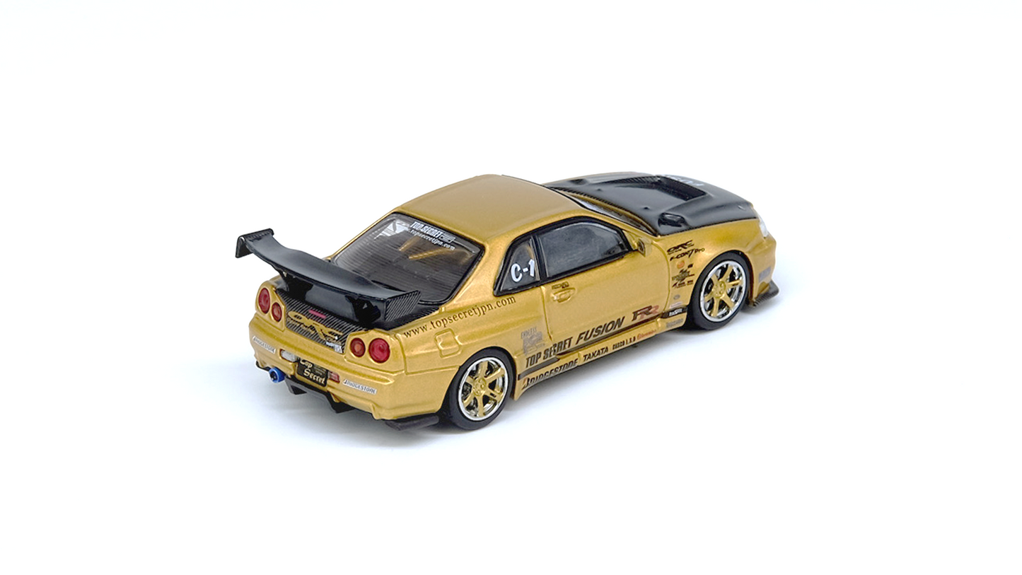 INNO64 1:64 Nissan TOP SECRET R34 GT-R Gold (IN64-R34TS-GOLD)