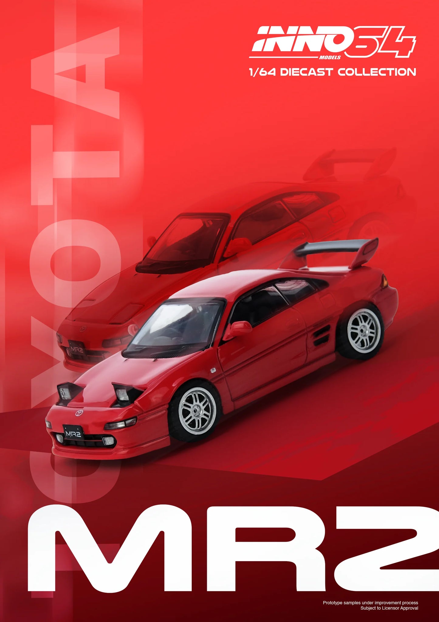 INNO64 1:64 TOYOTA MR2 (SW20) Red (IN64-MR2SW20-RED)