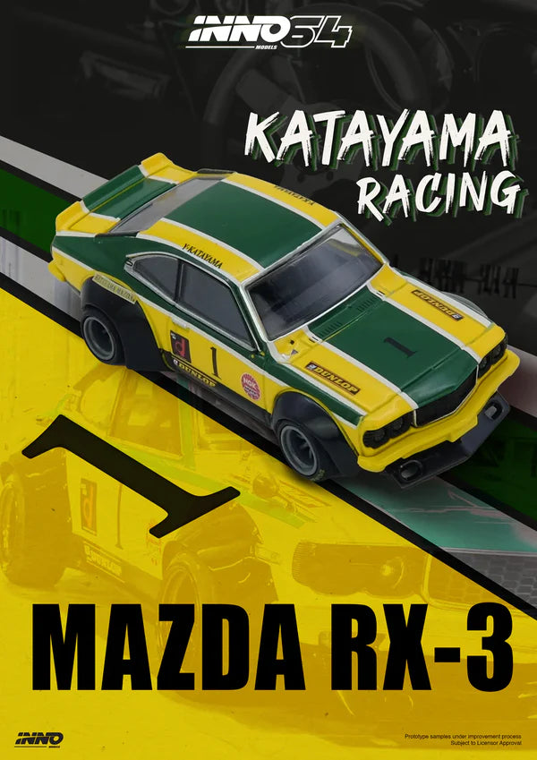 INNO64 1:64 MAZDA SAVANNA RX3 KATAYAMA RACING Livery (IN64-RX3-KTYM)