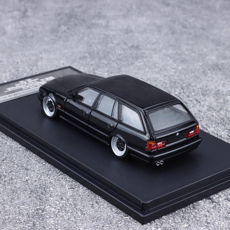 Mortal BMW 5 Series E34 Wagon Pearl Black Low stance Custom Openable Front Hood Detailed Engine Limited 799 Pieces