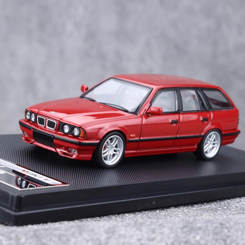 Mortal BMW 5 Series E34 Wagon Rose Red Ordinary Stance Openable Front Hood Detailed Engine Limited 799 Pieces