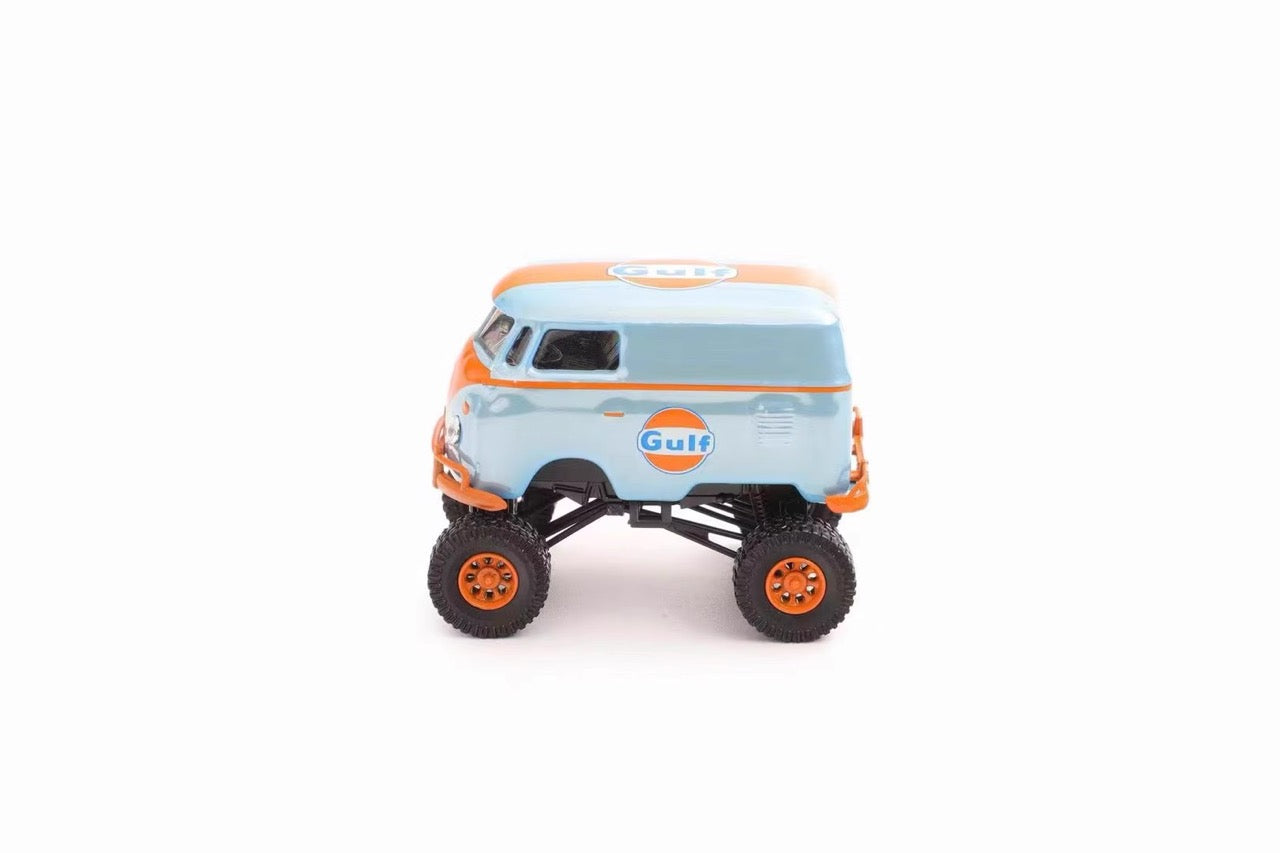 HY Model 1:64 Volkswagen T1 Kombi Camper Van Short Axis Egg Car Gulf Edition 4x4 Monster Truck Wheels