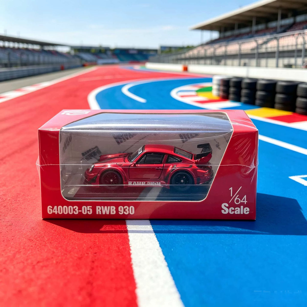 FG 1:64 RWB 930 Wide Body GT Wing Transparent Red Openable Front Rear Hoods and All Doors