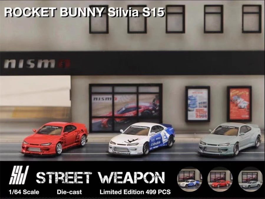 Street Weapon 1:64 Nissan Sliver S15 Rocket Bunny Cement Grey
