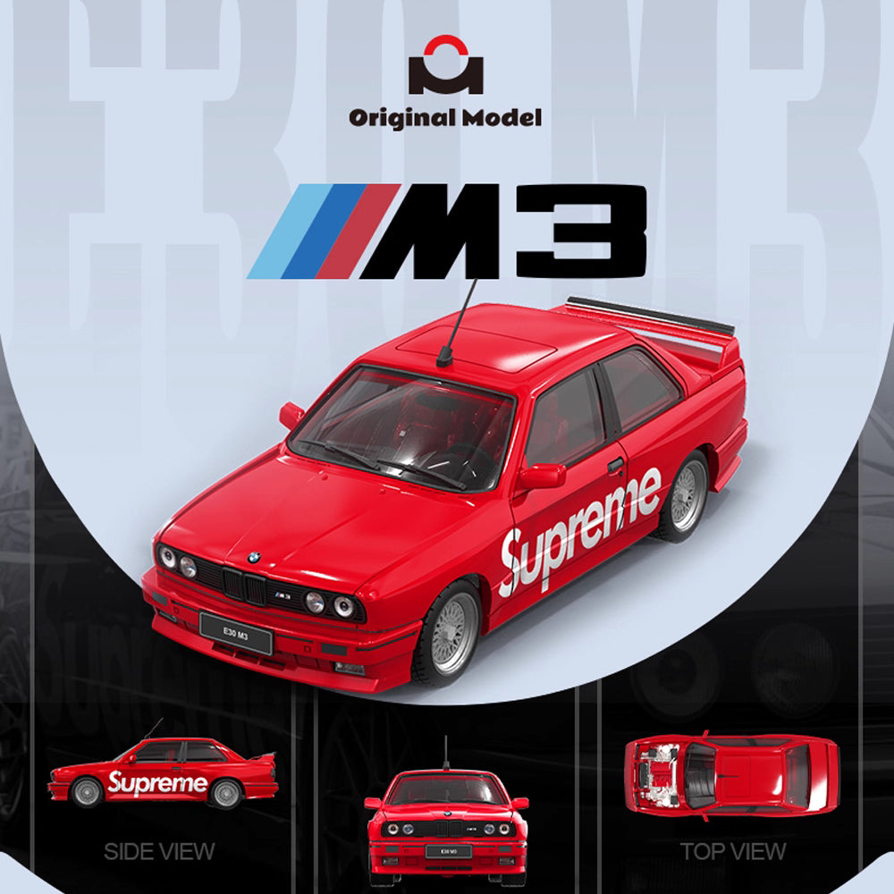Original Model 1:64 BMW M3 E30 Supreme Edition Openable Front Hood Detailed Engine