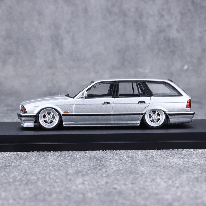 Mortal BMW 5 Series E34 Wagon Silver Low stance Custom Openable Front Hood Detailed Engine Limited 799 Pieces