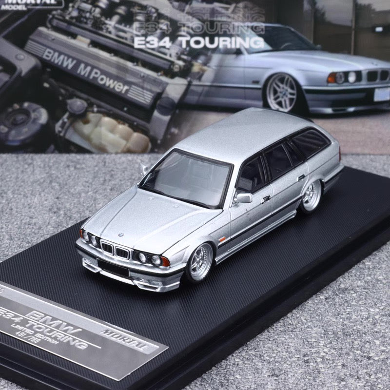 Mortal BMW 5 Series E34 Wagon Silver Low stance Custom Openable Front Hood Detailed Engine Limited 799 Pieces