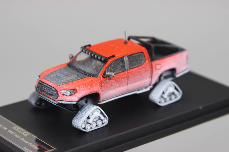 GCD 1:64 Toyota Tacoma N300 Snow Edition Official Licensed Orange with Snow (with 8 Accessories)