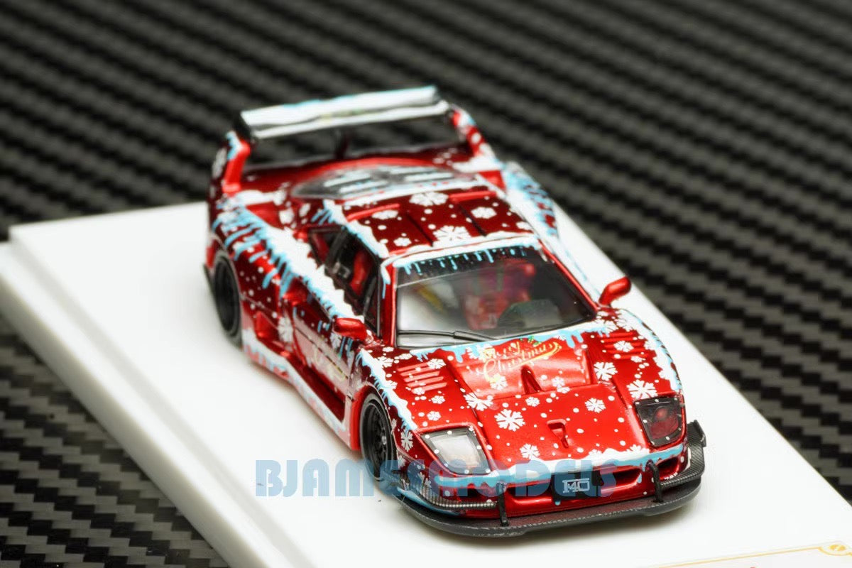 Demon King Auto 1:64 Ferrari F40 LB-Works LBWK Liberty Walk Openable Gull Wing Doors Christmas Edition Red Individual Number Limited 600 Pieces (Chase of a Chase Car)