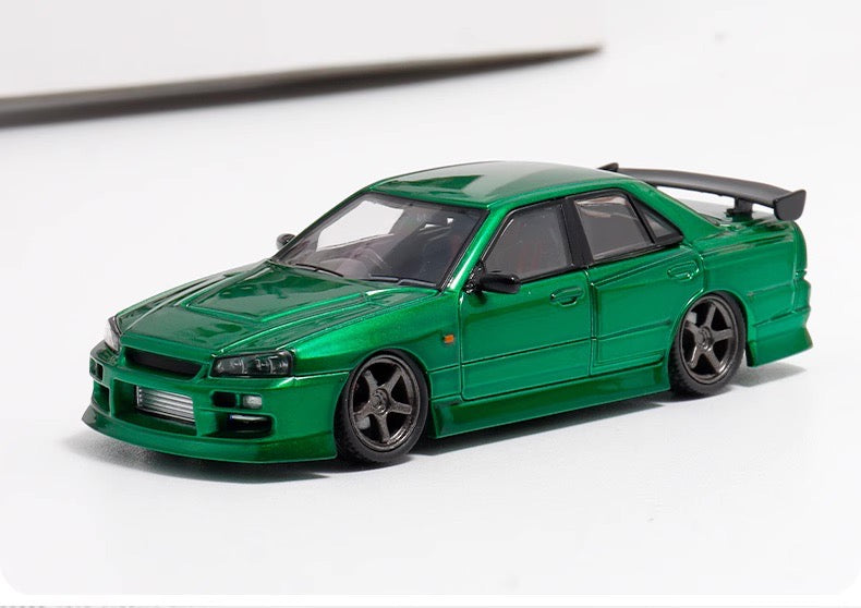 Mortal 1:64 Nissan Skyline GT-R ER34 25GTT GT-T Turbo URAS Custom Metallic Green Limited 499 Pieces