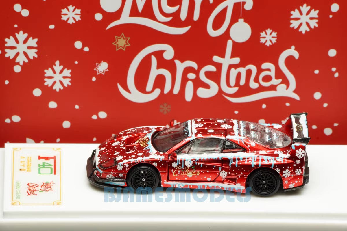 Demon King Auto 1:64 Ferrari F40 LB-Works LBWK Liberty Walk Openable Gull Wing Doors Christmas Edition Red Individual Number Limited 600 Pieces (Chase of a Chase Car)