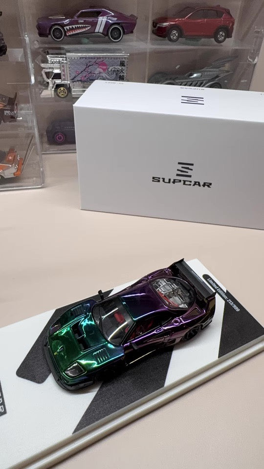 Supcar 1:64 Ferrari F40 Chrome Chameleon Colours in Premium Box Packaging
