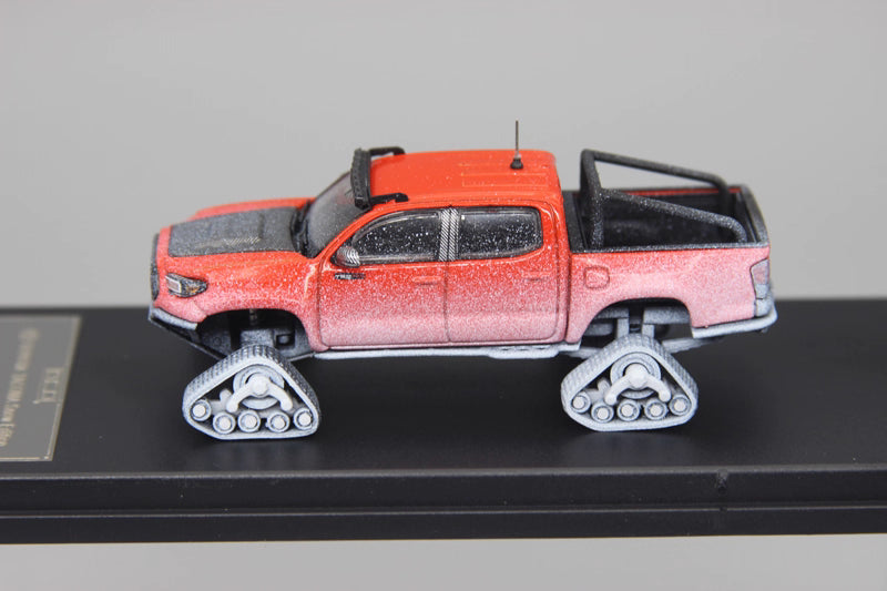 GCD 1:64 Toyota Tacoma N300 Snow Edition Official Licensed Orange with Snow (with 8 Accessories)