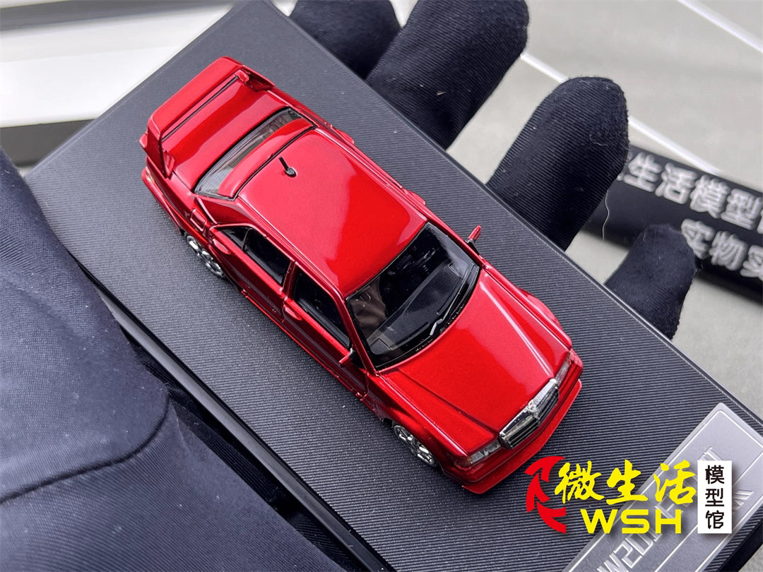 HKM 1:64 Mercedes-Benz 190E W201 2.5-16 EVO II Restmod Custom Candy Red Limited 999 Pieces