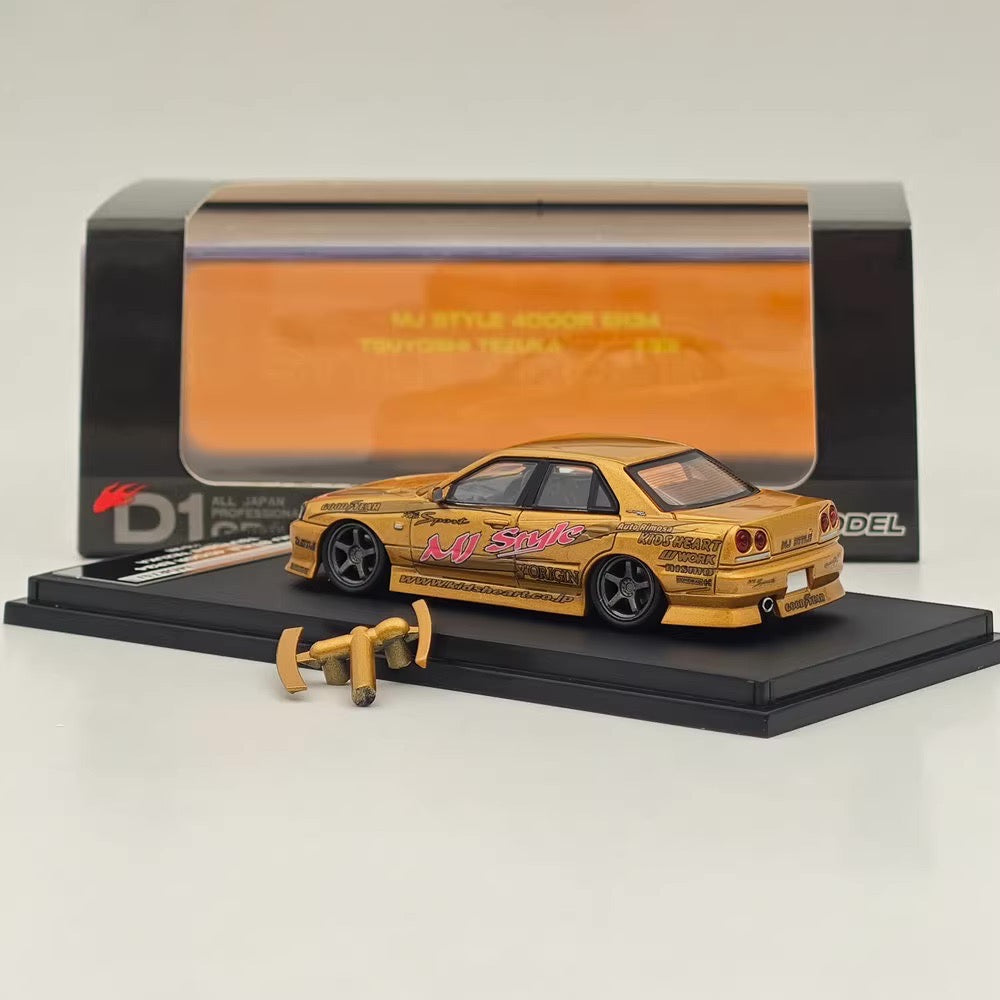 Mortal 1:64 Nissan Skyline GT-R ER34 25GTT GT-T Turbo Drift Version Gold Limited 999 Pieces