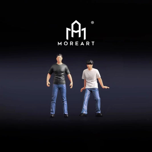 MoreArt 1/64 Initial D Japanese Anime Comic Diorama Miniature Figures- Bunta and Takumi Father and Son 2 Figures Set