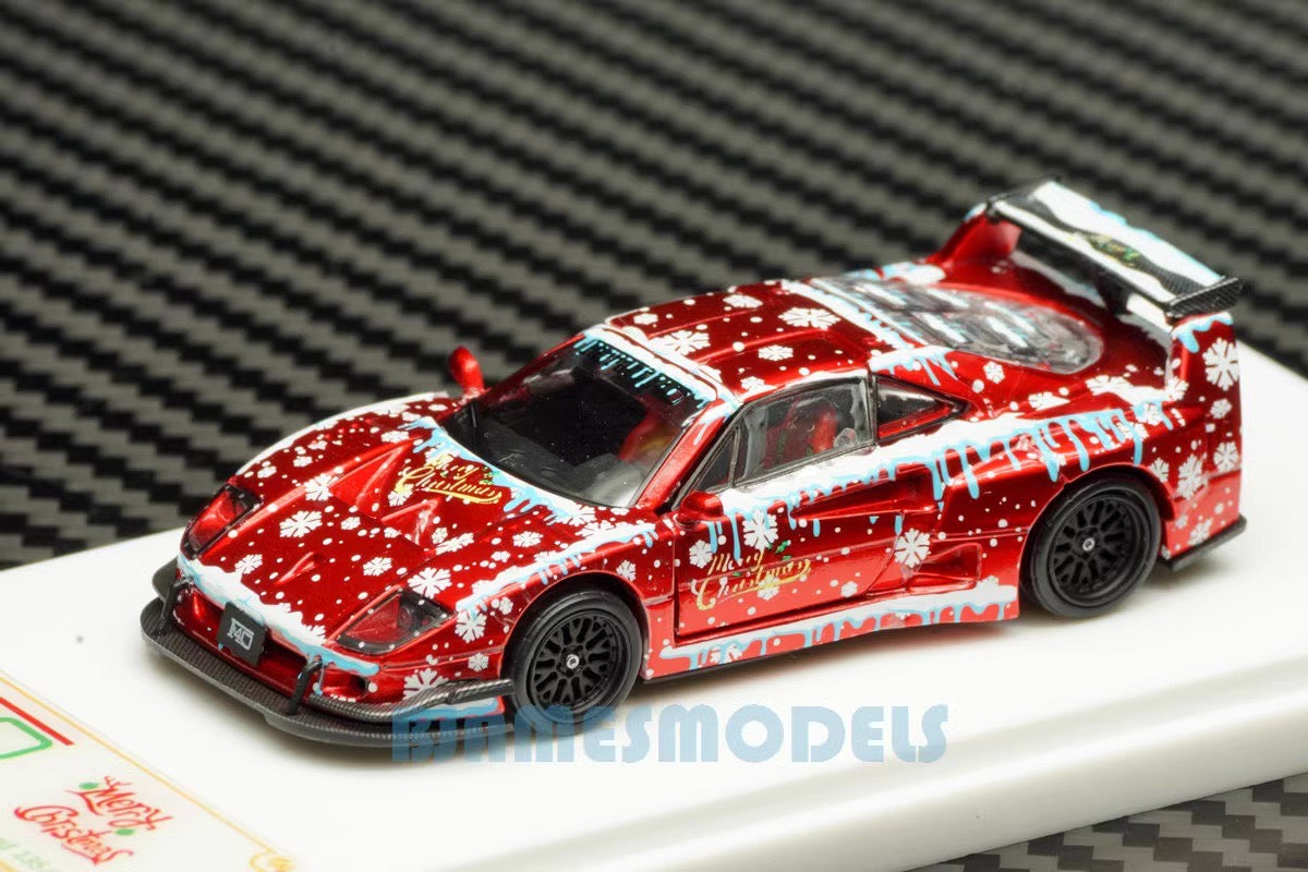 Demon King Auto 1:64 Ferrari F40 LB-Works LBWK Liberty Walk Openable Gull Wing Doors Christmas Edition Red Individual Number Limited 600 Pieces (Chase of a Chase Car)