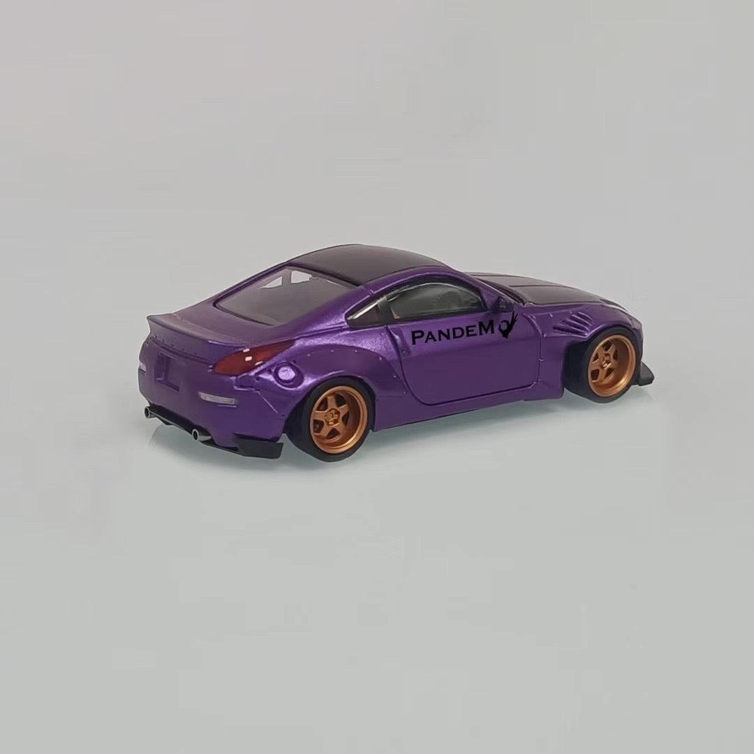 Solo 1:64 Nissan Fairlady Z33 350Z Pandem Rocket Bunny Custom Purple with Black Hood