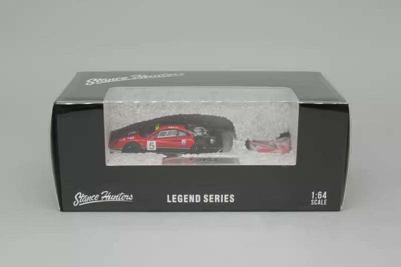 Stance Hunters 1:64 Ferrari F40 LM Removable Rear Engine Hood with Detailed Engine Red and Black #5