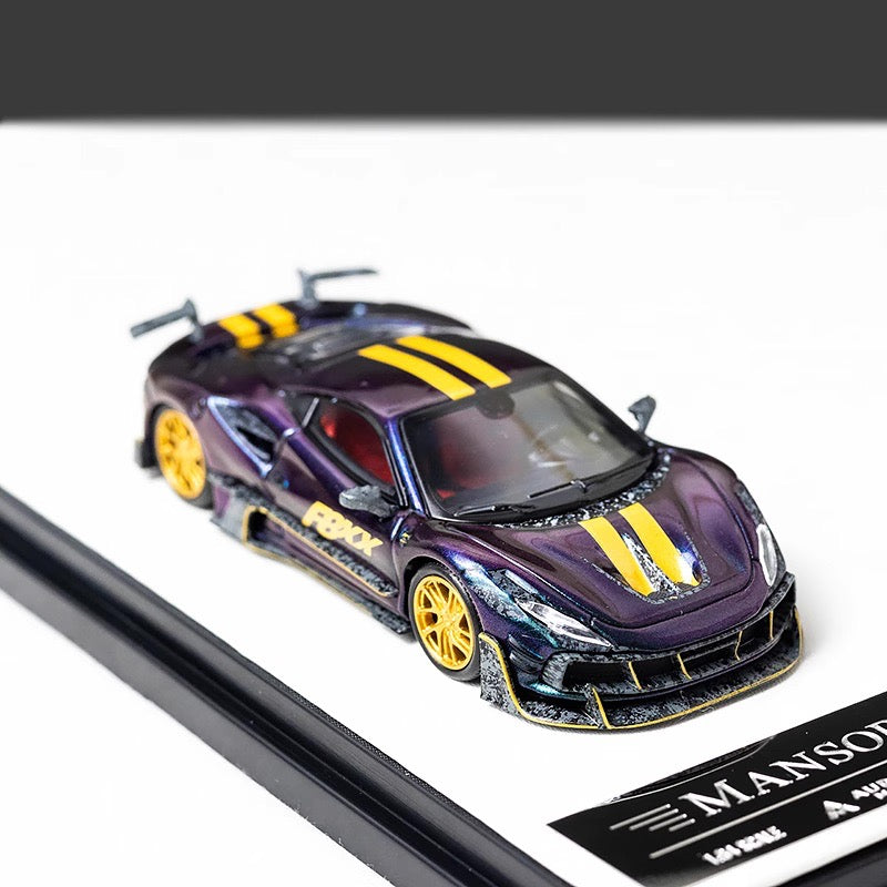 Aurora Model 1:64 Ferrari F8 F8XX Mansory Custom Metallic Chameleon Colours with Model Girl Figure