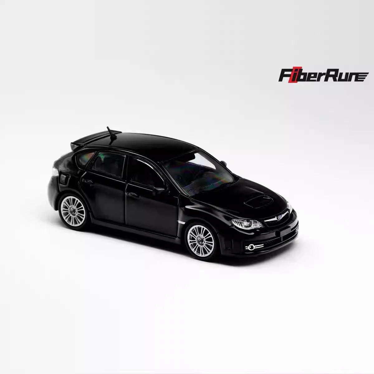 Fiber Run 1:64 Subaru Impreza MK3 WRX STI Hatchback 2009 (GR) Black Subaru Official Licensed