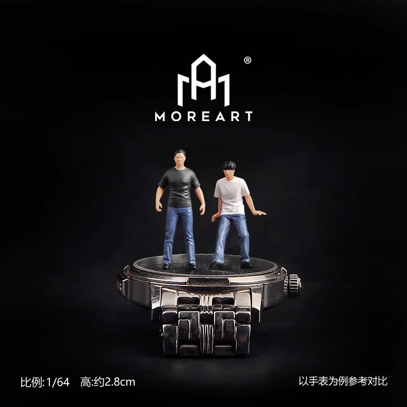 MoreArt 1/64 Initial D Japanese Anime Comic Diorama Miniature Figures- Bunta and Takumi Father and Son 2 Figures Set