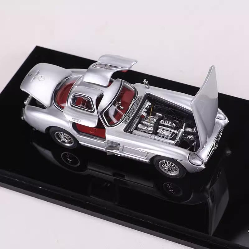 YS Model 1:64 Mercedes Benz SL Class MK1 300SLR W196S 1955 Uhlenhaut Coupe Openable Front Engine Hood and Gull Wing Doors