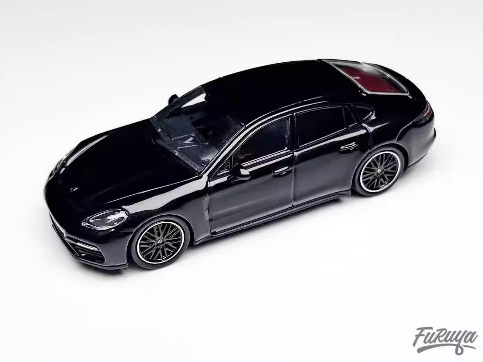 Furuya 1:64 Porsche Panamera Mk2 971 Turbo Sedan Black Limited 999 Pieces
