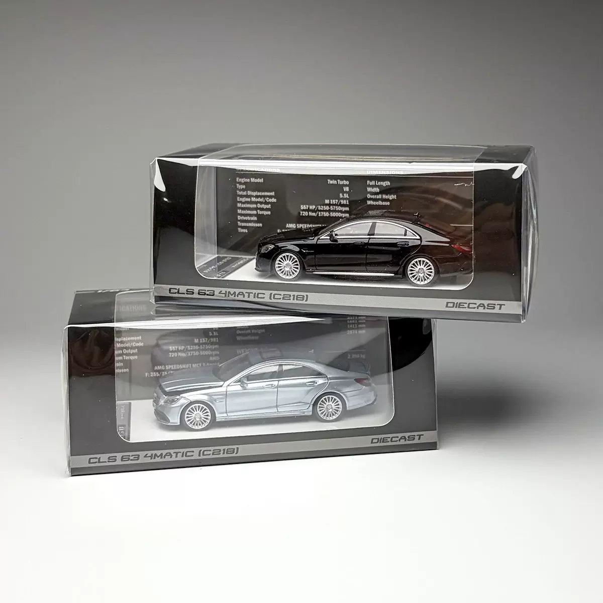 Mortal 1:64 CLS 63 AMG 4MATIC C218 Sedan Ice Blue Openable Front Hood Detailed Engine