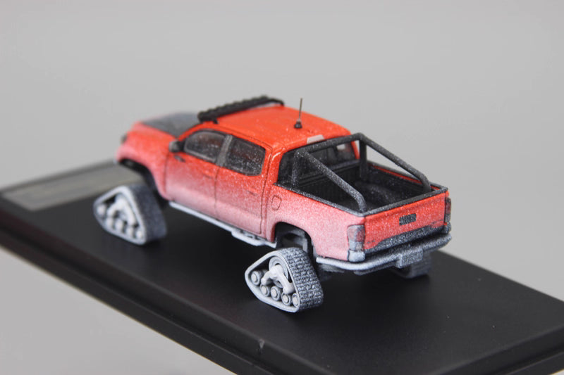 GCD 1:64 Toyota Tacoma N300 Snow Edition Official Licensed Orange with Snow (with 8 Accessories)